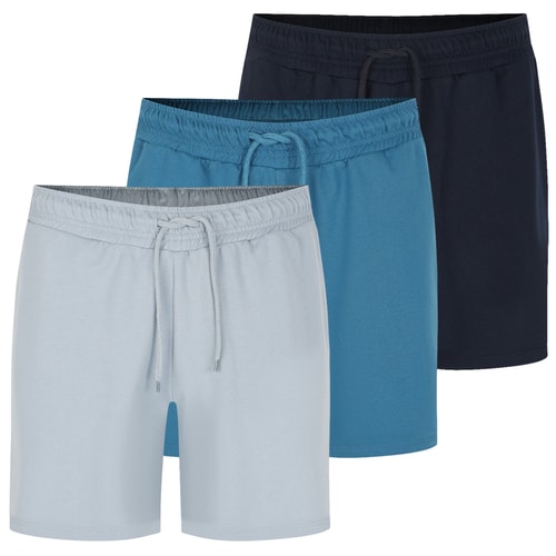 Bigdude – Loopback-Shorts im 3er-Pack, mehrfarbig
